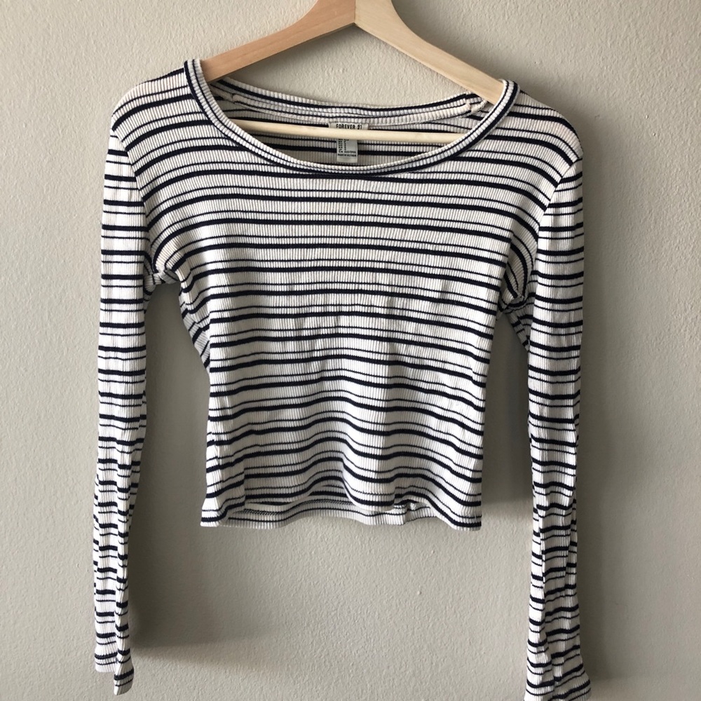 Forever 21 Striped Crop Top